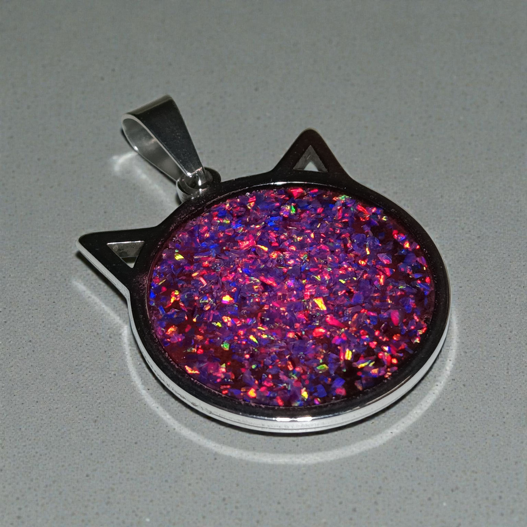 Handmade Cat Ear Opal Pendant Necklace | Unique Jewellery Gift Australia P-1