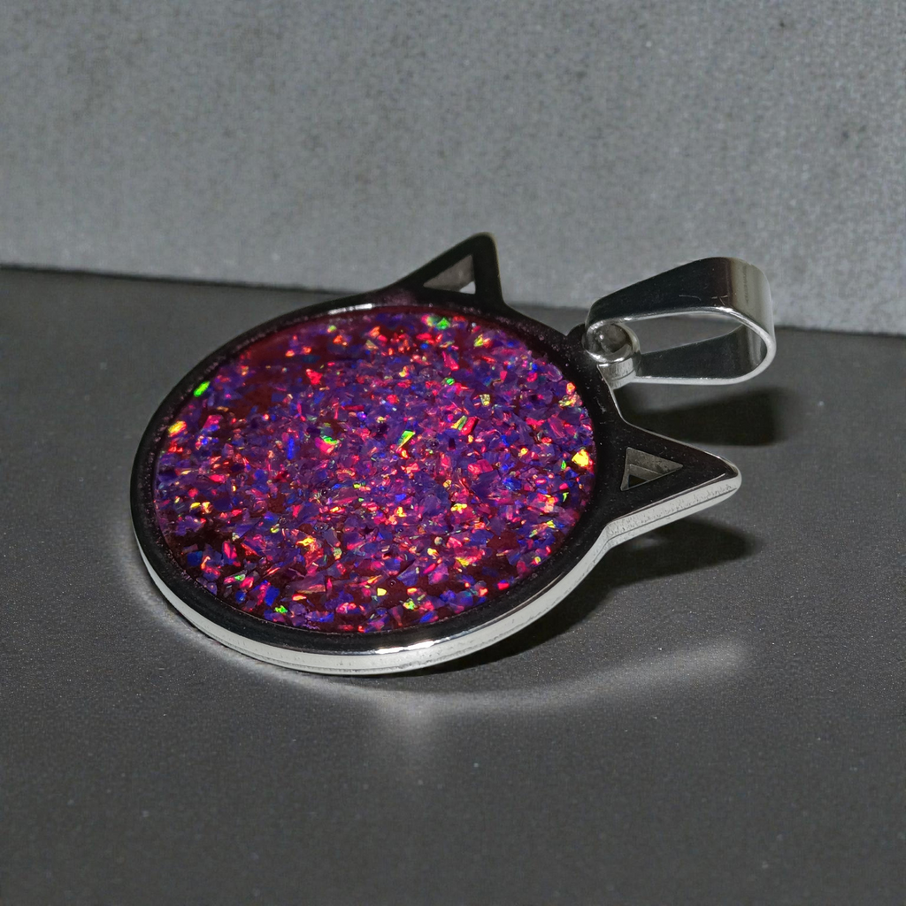 Handmade Cat Ear Opal Pendant Necklace | Unique Jewellery Gift Australia P-1