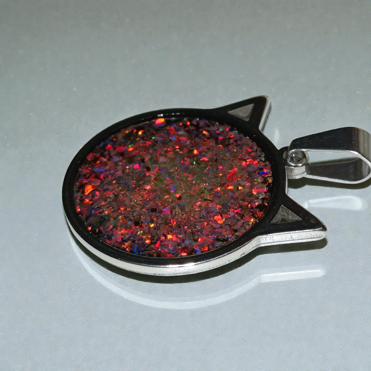 Handmade Cat Ear Opal Pendant Necklace | Unique Jewellery Gift Australia P-1