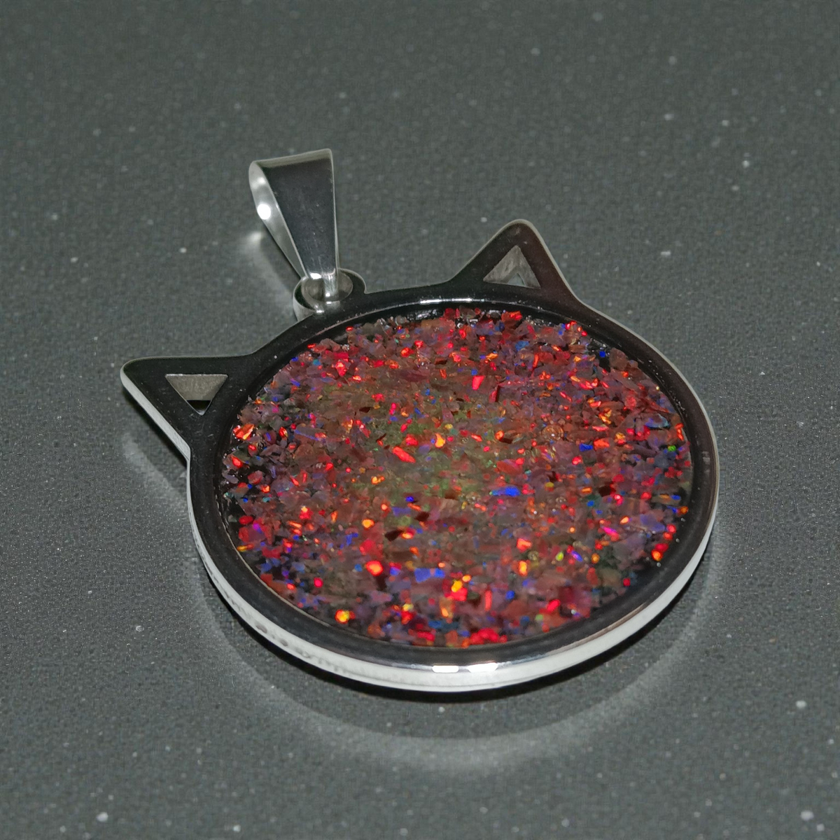 Handmade Cat Ear Opal Pendant Necklace | Unique Jewellery Gift Australia P-1