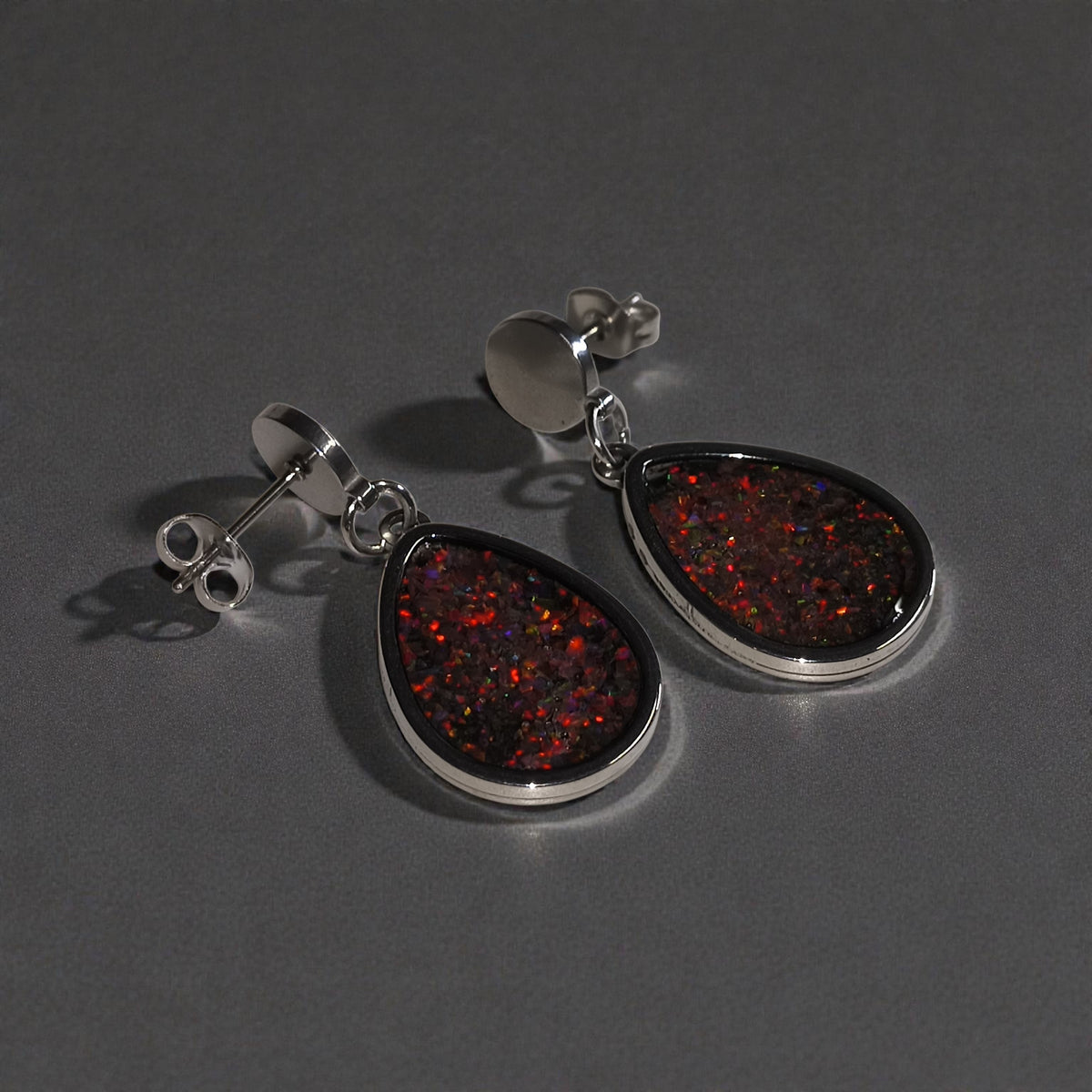 Handmade Teardrop Opal Earrings | Stainless Steel Earrings Australia R-1