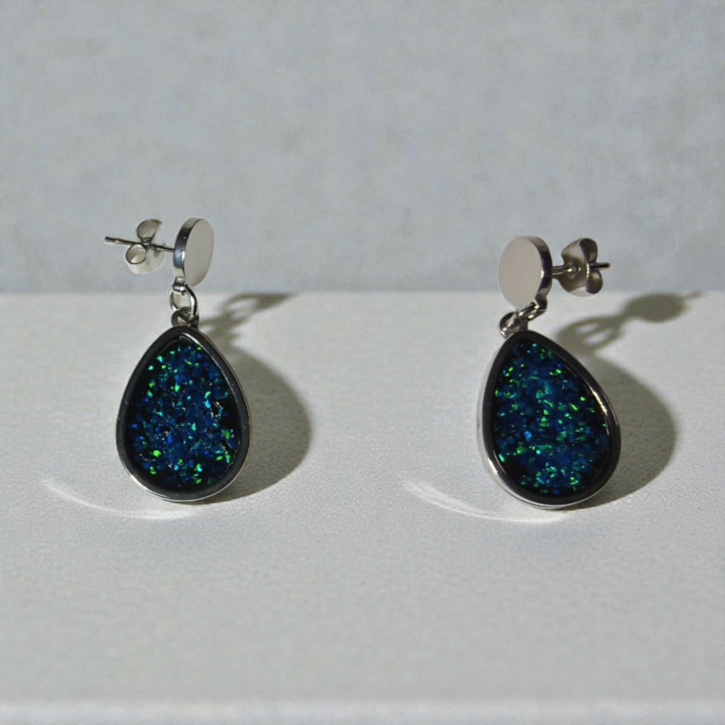 Handmade Teardrop Opal Earrings | Stainless Steel Earrings Australia R-1