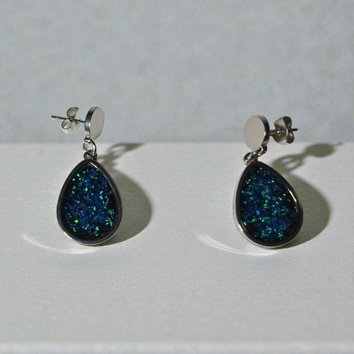 Handmade Teardrop Opal Earrings | Stainless Steel Earrings Australia R-1