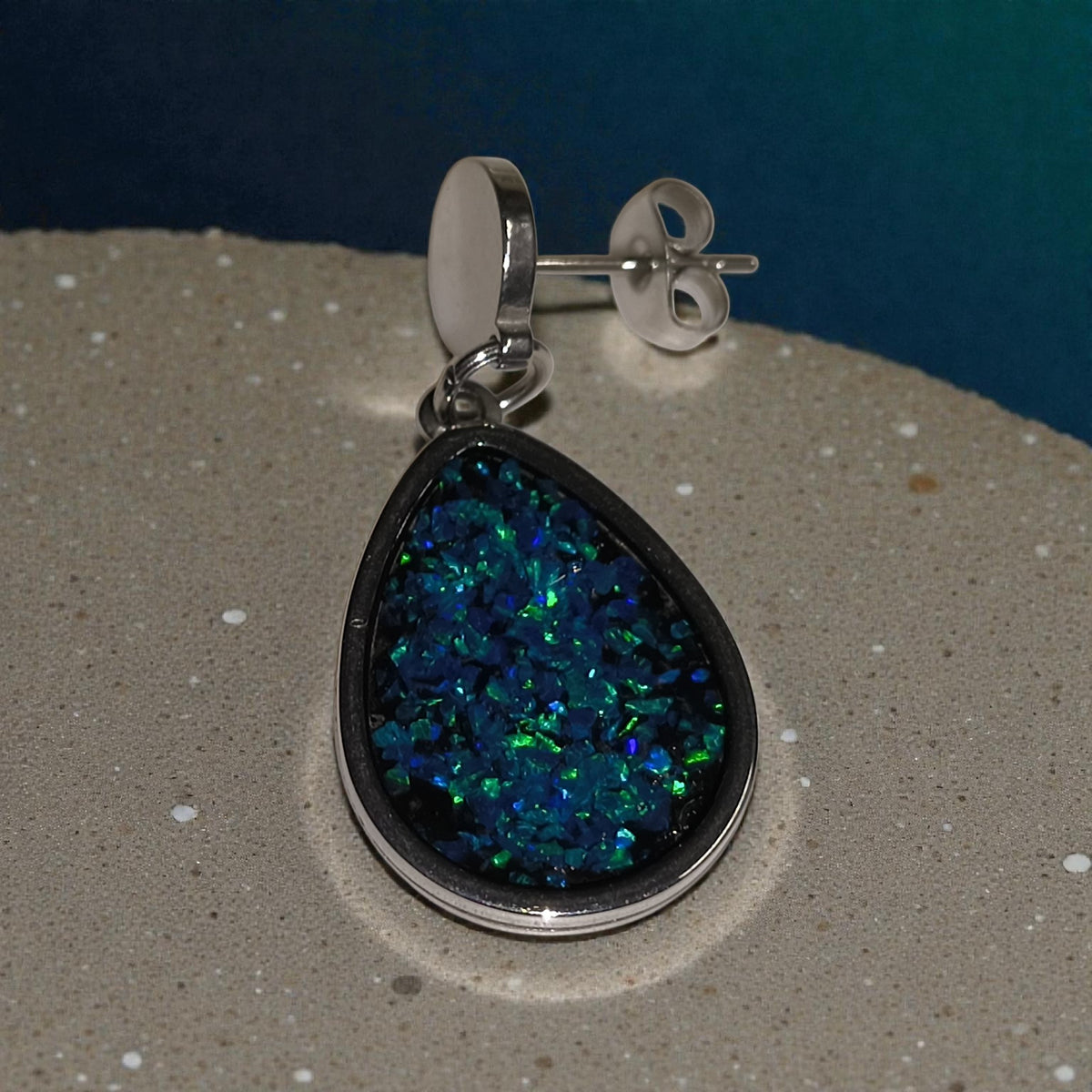 Handmade Teardrop Opal Earrings | Stainless Steel Earrings Australia R-1