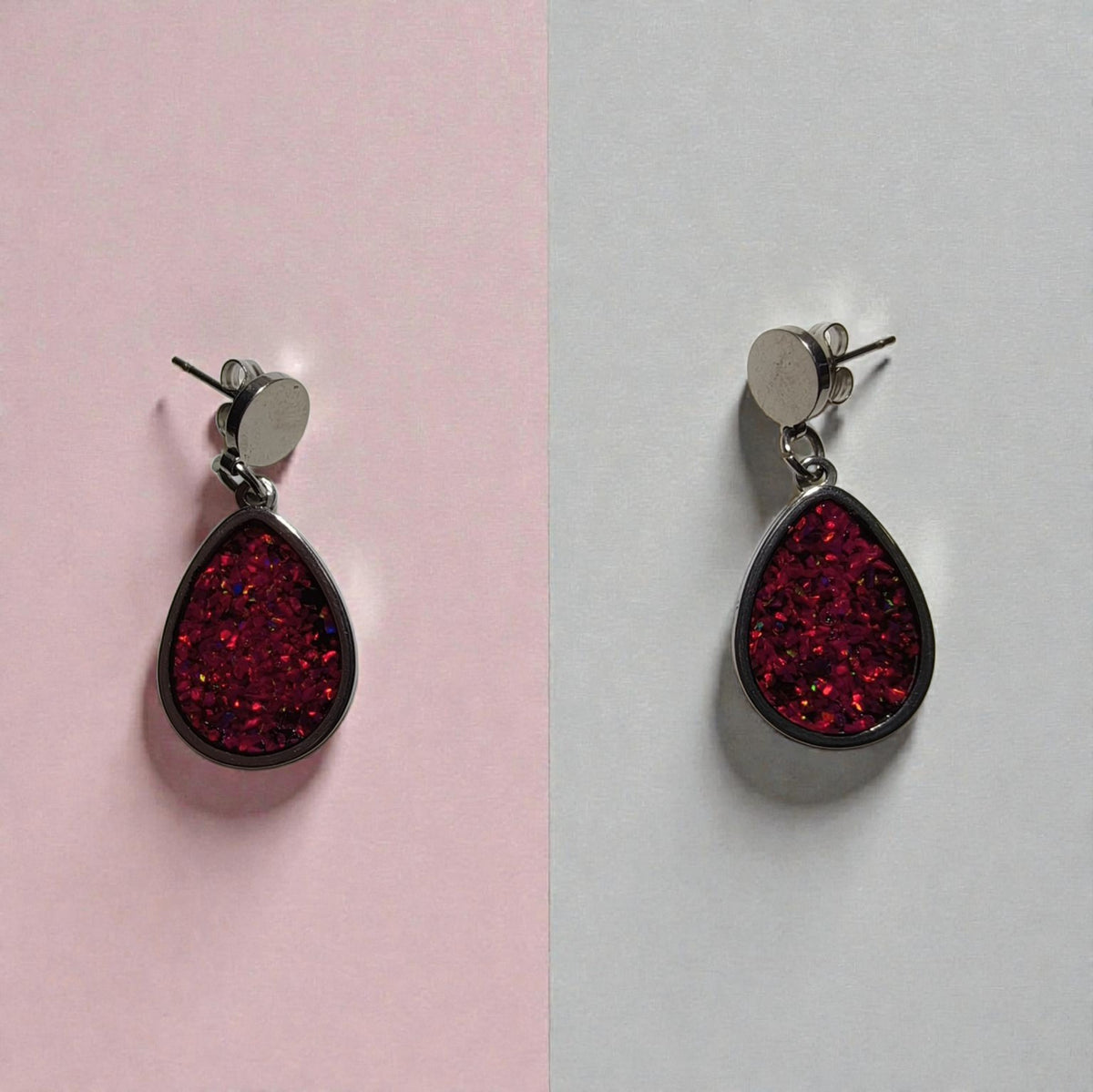 Handmade Teardrop Opal Earrings | Stainless Steel Earrings Australia R-1