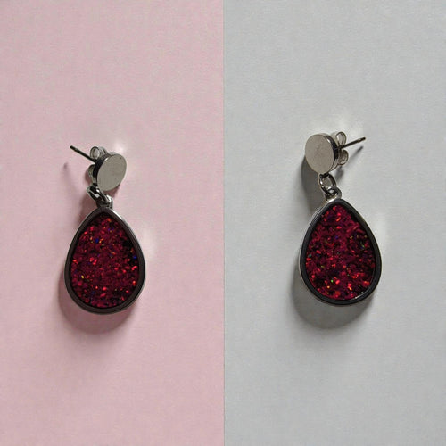 Handmade Teardrop Opal Earrings | Stainless Steel Earrings Australia R-1