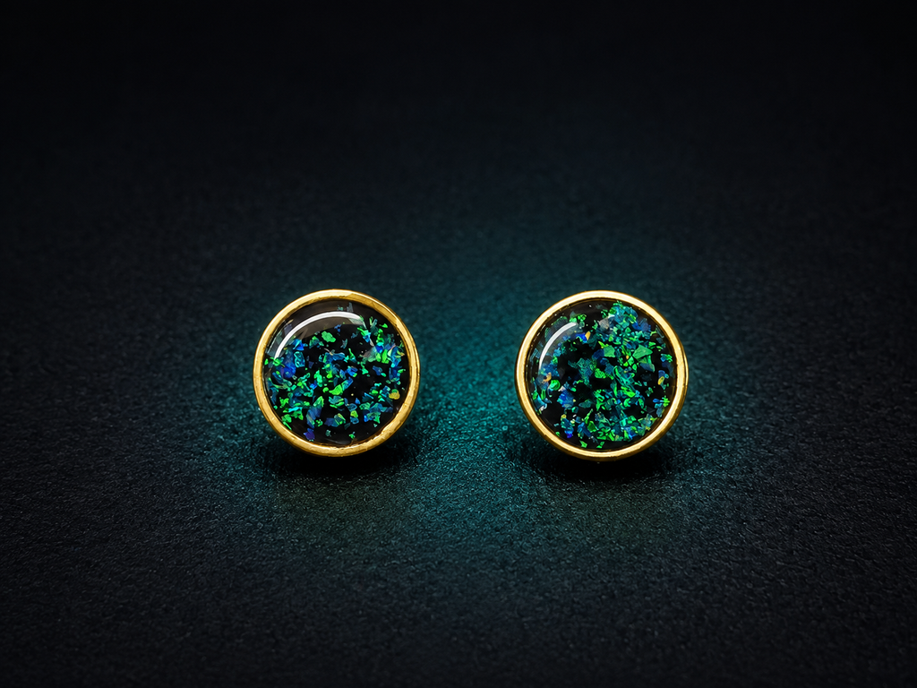 P-3 Opal Pendant and Earing set (Green Bean)