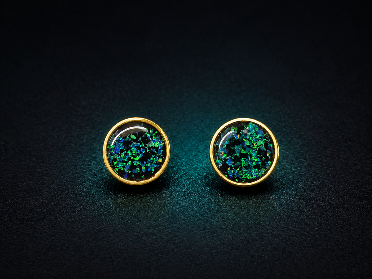 P-3 Opal Pendant and Earing set (Green Bean)