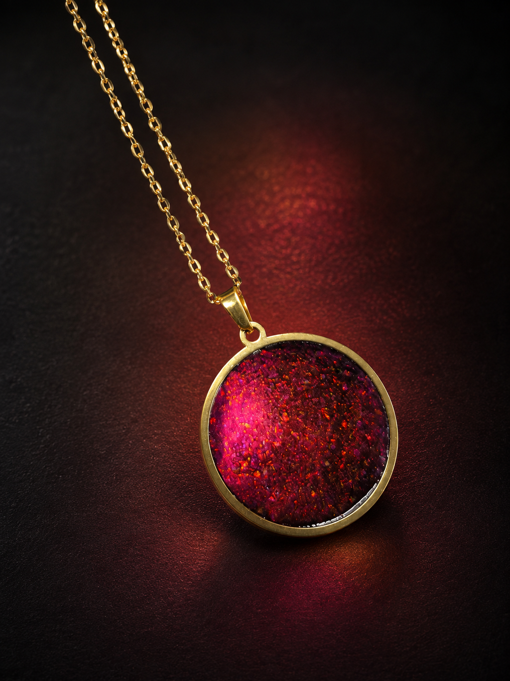 P-3 Opal Necklace and Earing (Dragon Pink)