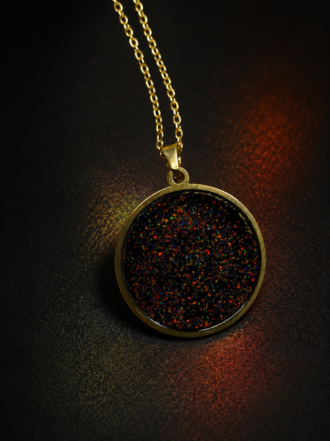 P-3 Opal Necklace and Earing (Midnight Galaxy)