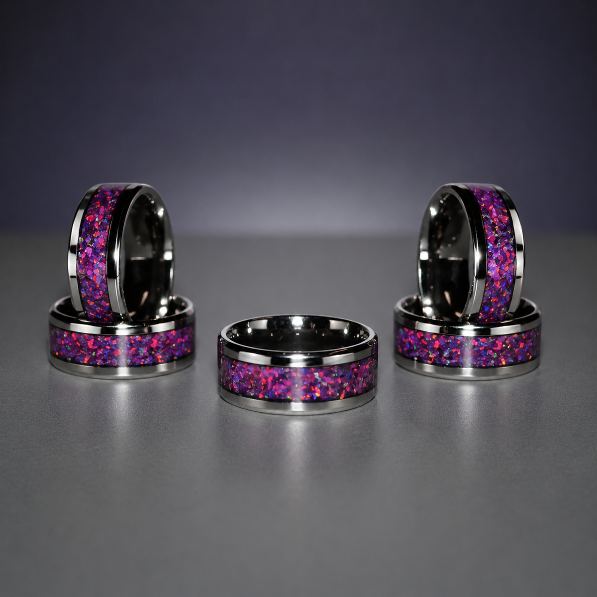 Handmade Purple Opal Ring | Stainless Steel Statement Ring Australia R-1