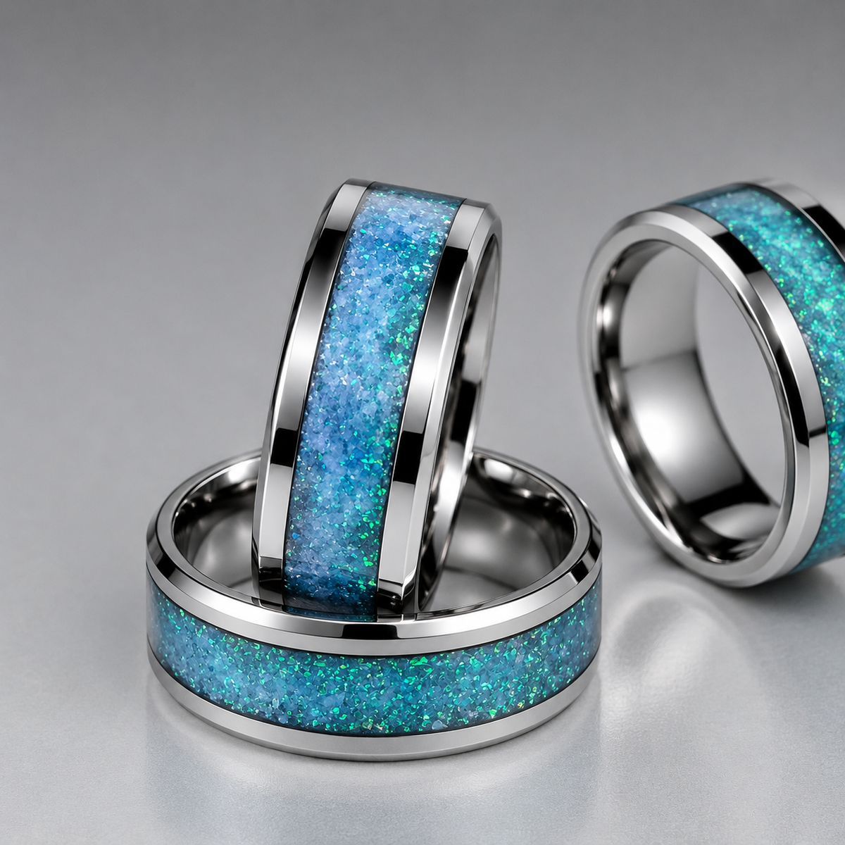 Handmade Green Opal Ring | Stainless Steel Statement Ring Australia R-1